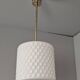 Czechoslovak Midcentury Modern Pendant Lamp in Textured Glass and Brass, 19
