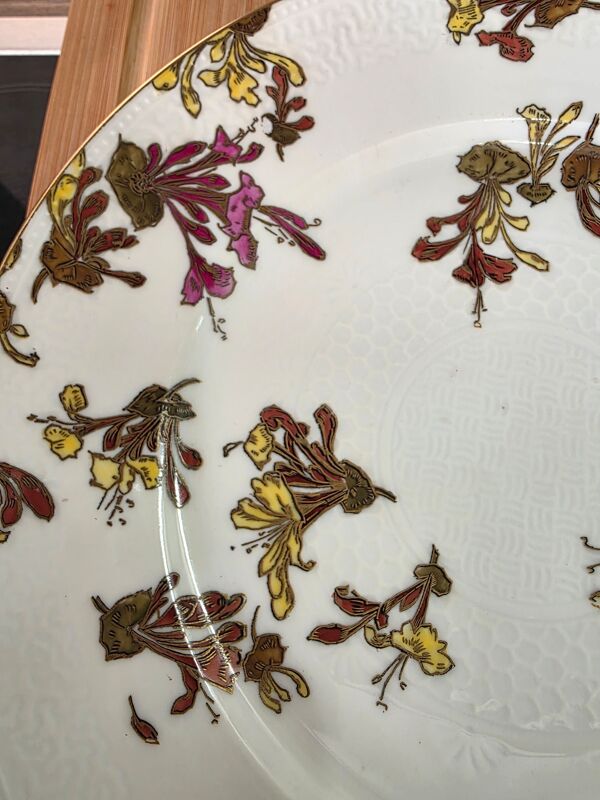Assiette japonisante Haviland Limoges L'Escalier de Cristal Motif chèv