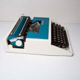 Underwood 315 blue typewriter with satchel