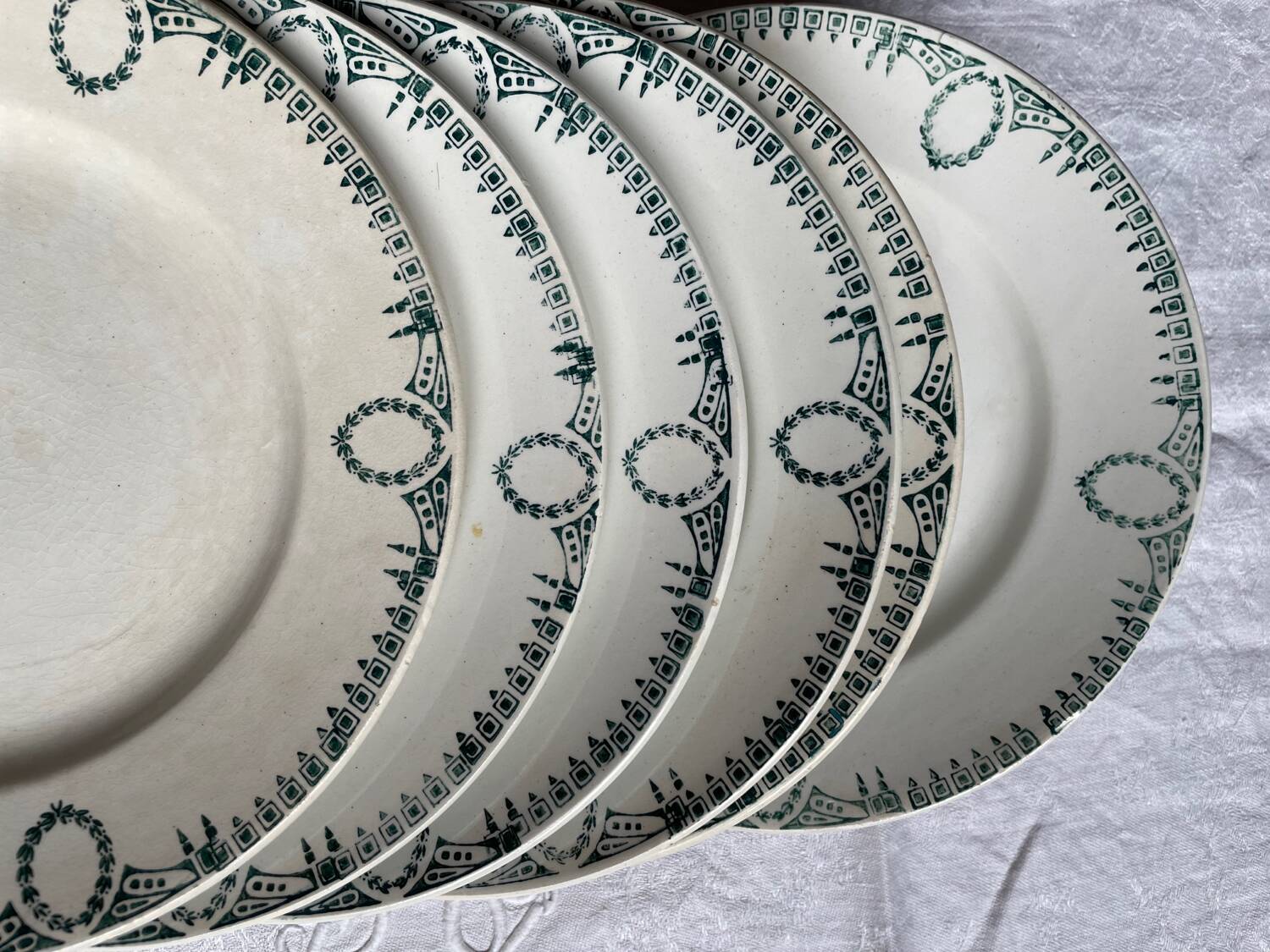 6 Saint Amand Dessert Plates Nouvelles Usines Céramiques du Nord