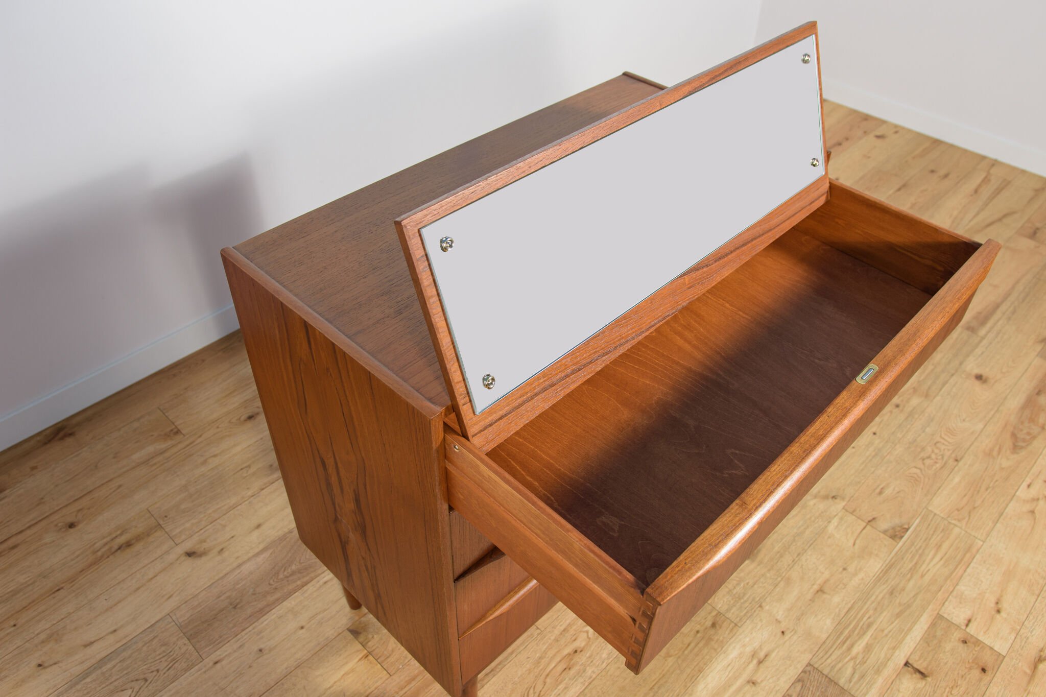 Mid-century teak dresser with dressing table, Denmark, 1960s