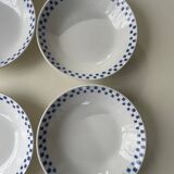 6 “checkerboard” soup plates Moulin des Loups