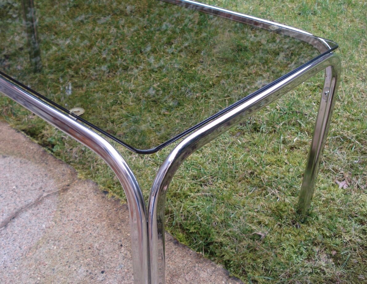 Vintage coffee table 1970 oval tube