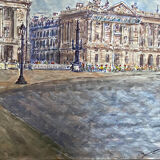 Bunyan rebecca -place de la concorde - watercolor and felt - xx th - 45x48 cm
