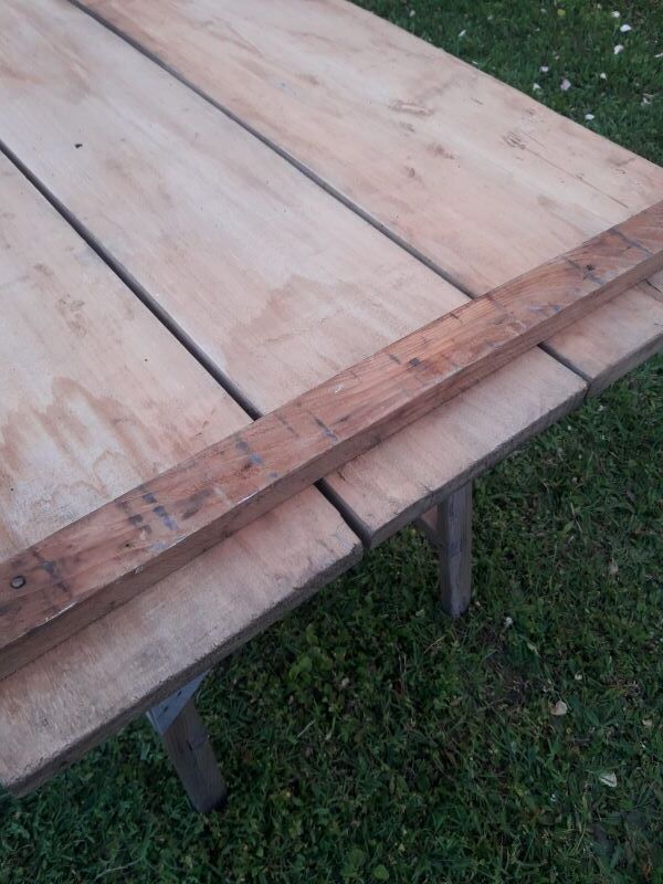 table tréteaux 2m atelier campagne ancienne