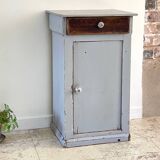 Antique Bedside Table in Weathered Grey Wood