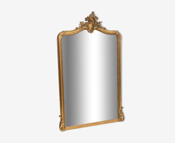 Miroir doré style Louis XV 19ème rocaille 134x114cm