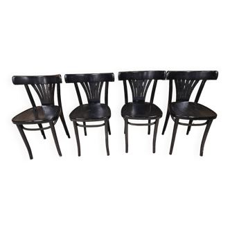 Lot de 4 chaises bistrot 1970