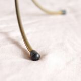 Pair of Vintage Rockabilly Style Gold Brass Spiral Tripod Candlestick Holders