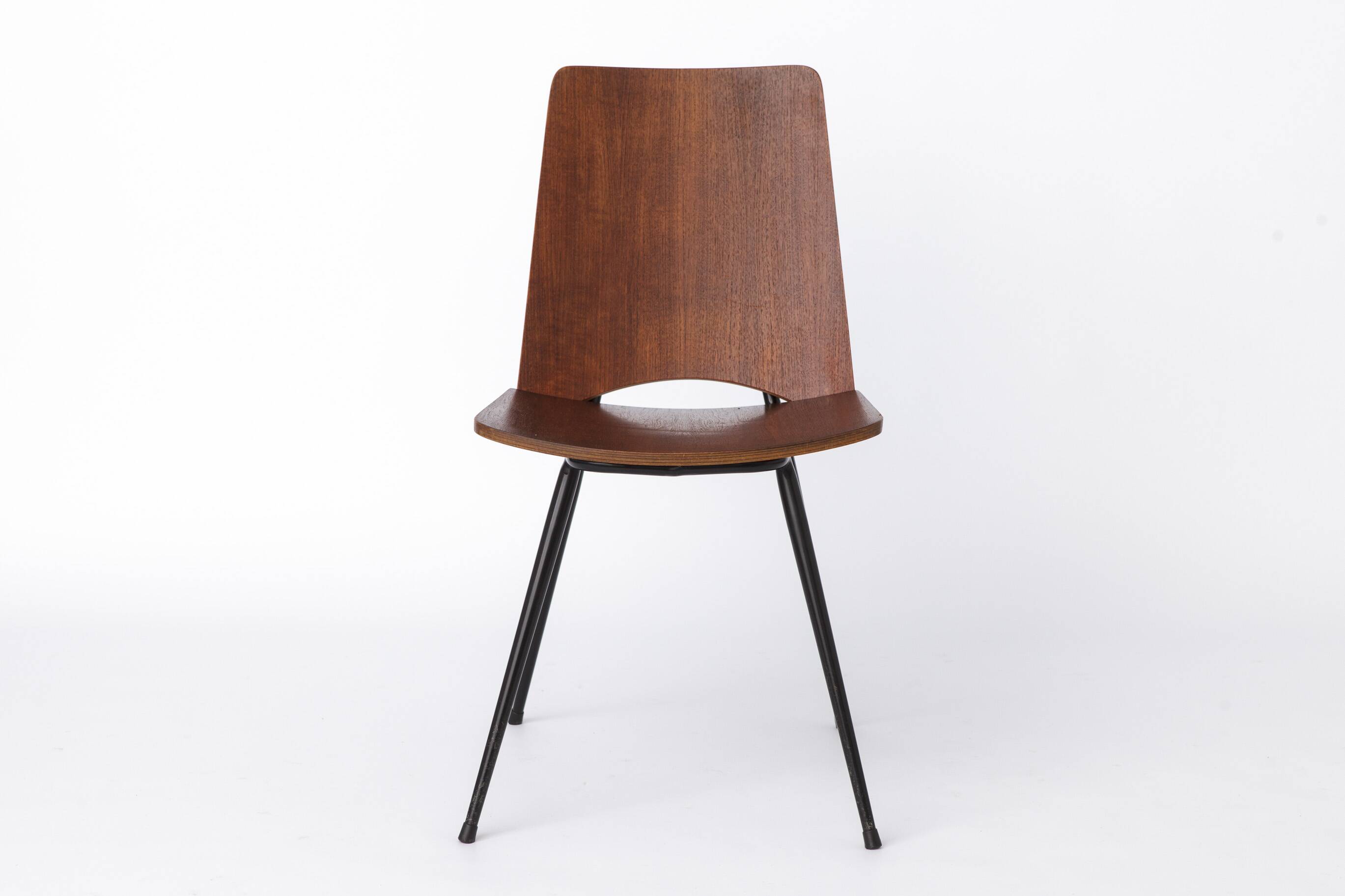Mid Century Danish Chair 1950s Teak Plywood Chair, Scandinavian Vintage