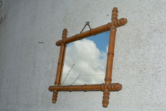 Bamboo-style mirror 57x41cm