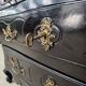 Beautiful curved tomb commode from the Louis XV period, black lacquered.