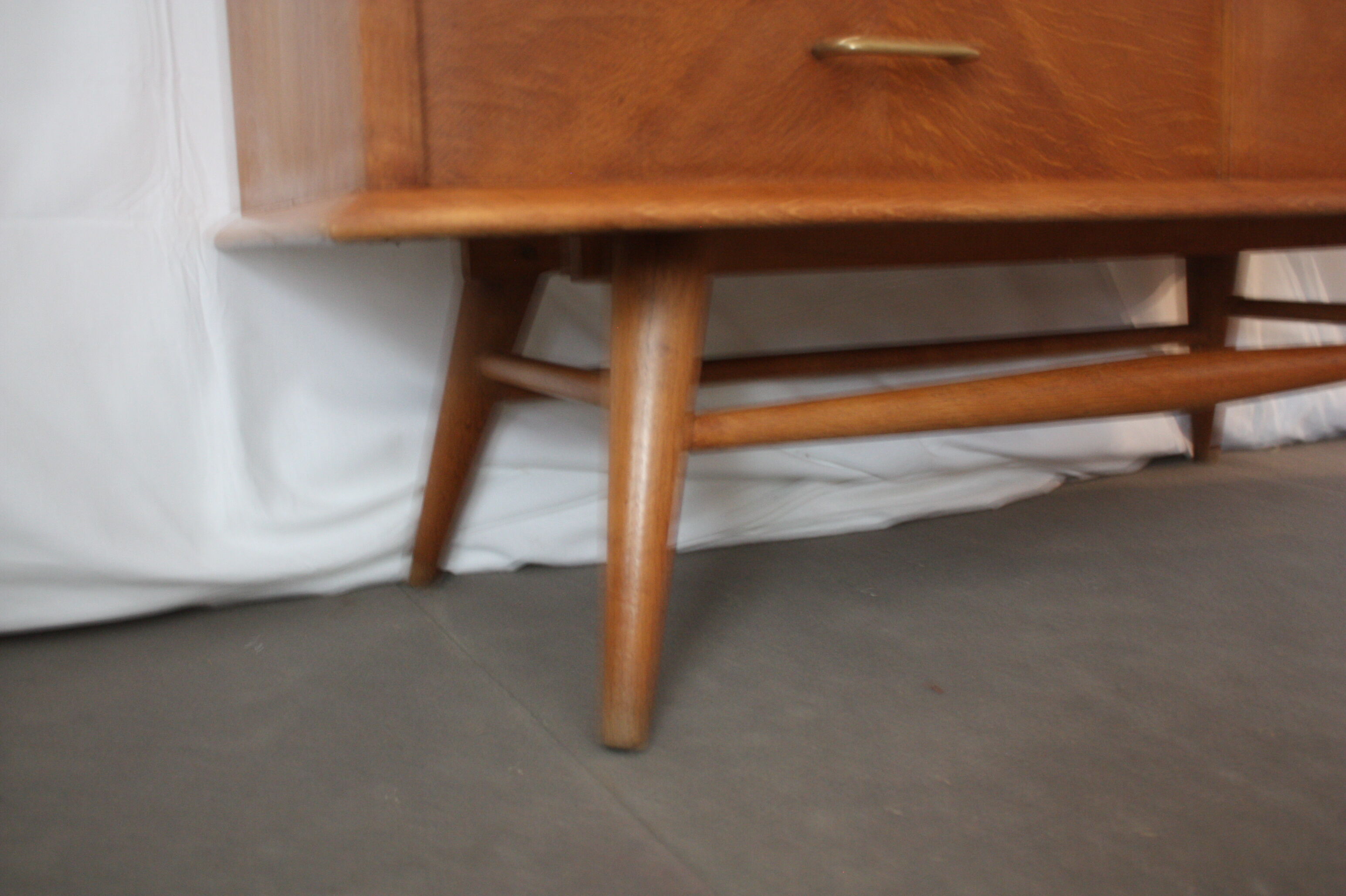 Vintage oak buffet and ceramic 1950