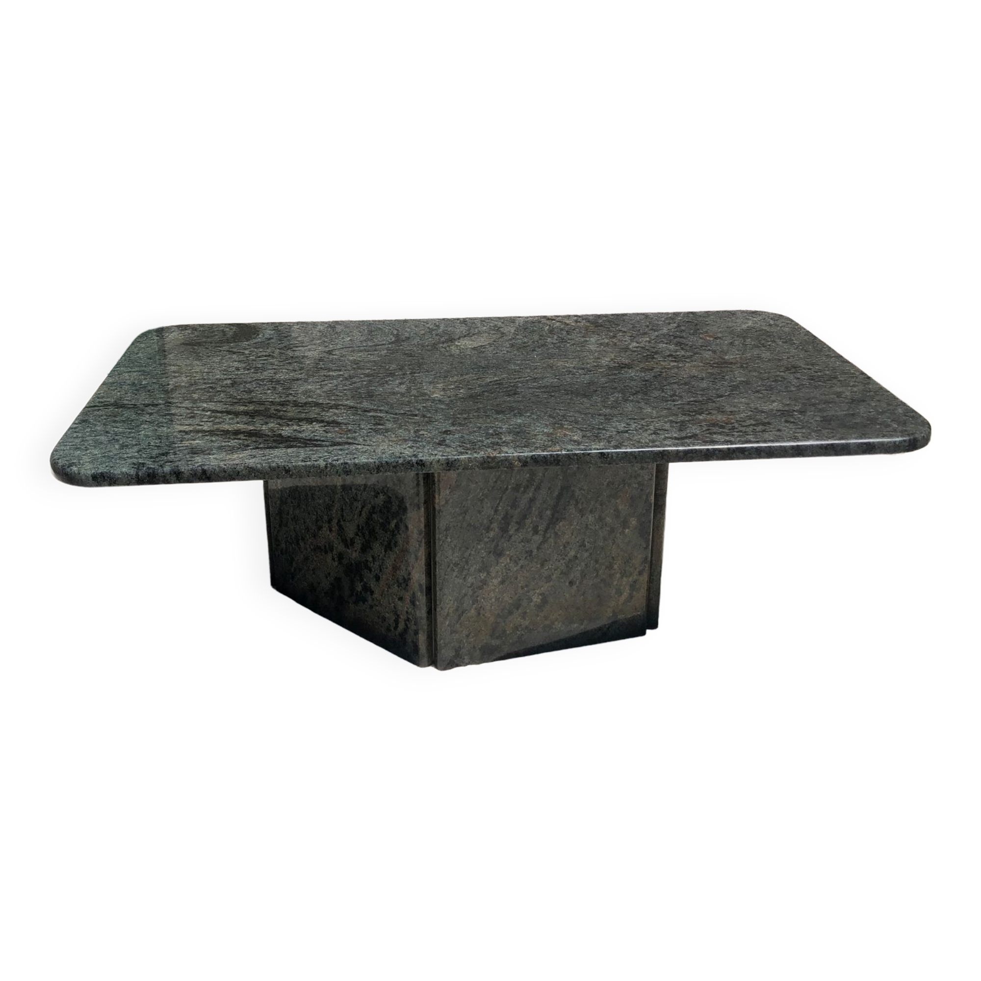Coffee table in gray green marble