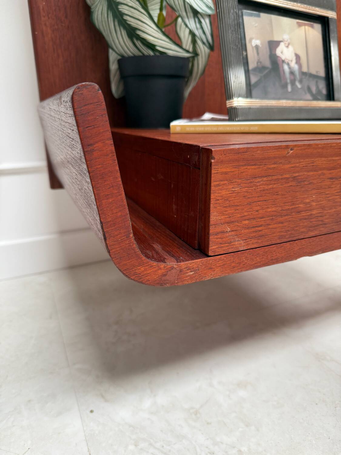 Scandinavian double teak bed