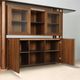Vintage buffet in Tanganyika walnut and marble, Italy, 1980s.