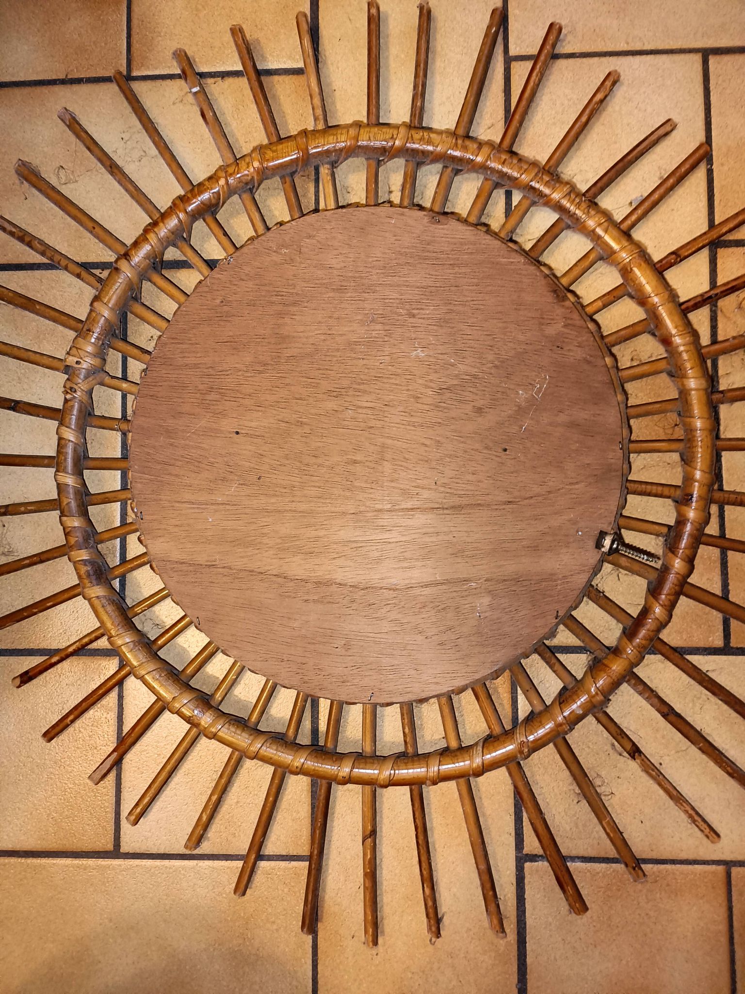 Miroir en rotin vintage