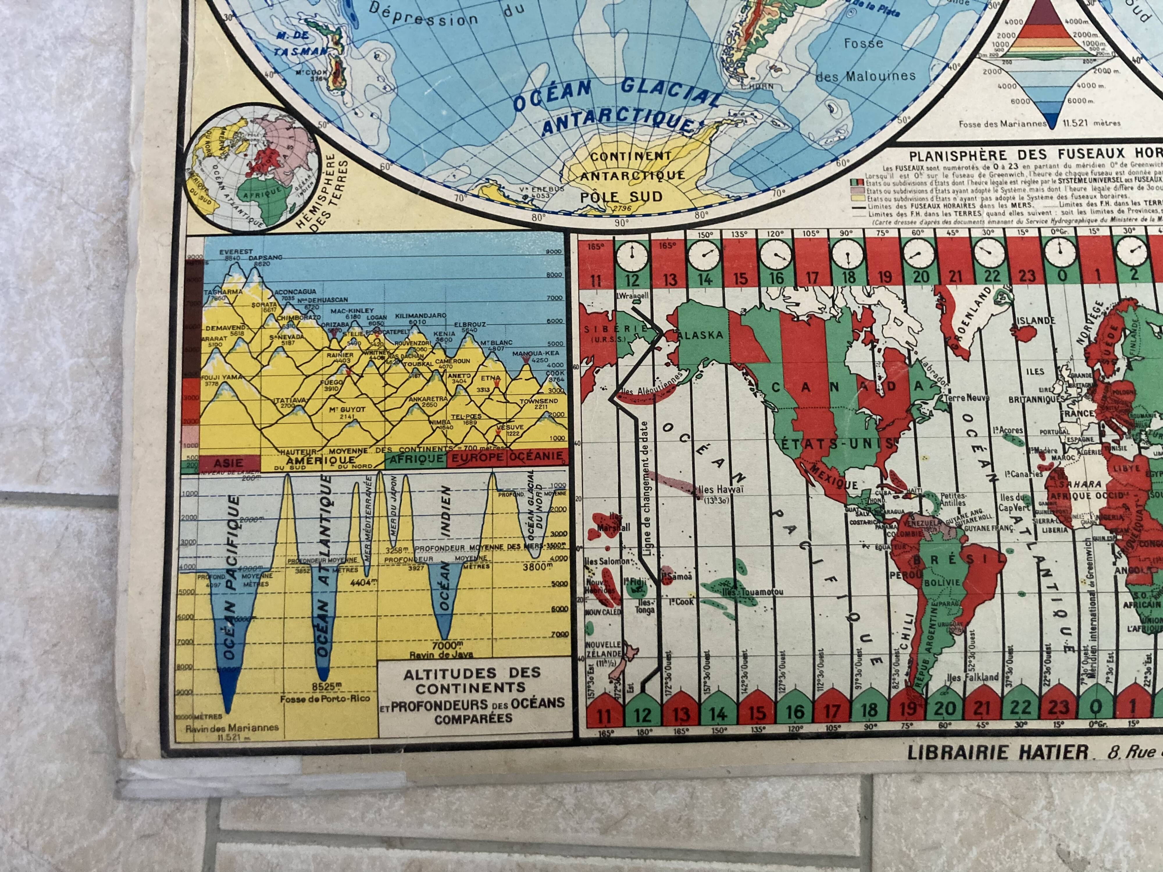 Carte scolaire mappemonde