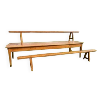 Farmhouse table and 2 benches