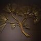 Large wall sculpture in the shape of a tree needle in brass by Curtis Jeré, mid-century modern.