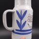 Enamelled terracotta pitcher, bird decoration engraved by Michel Barbier, Vallauris circa 1970