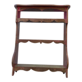 Wall spice shelf patinated wood vintage antique storage