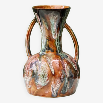 Vallauris vase, enameled ceramic