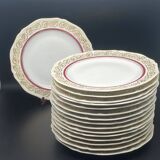 Limoges plates with gilding and burgundy rim – 1024DA3