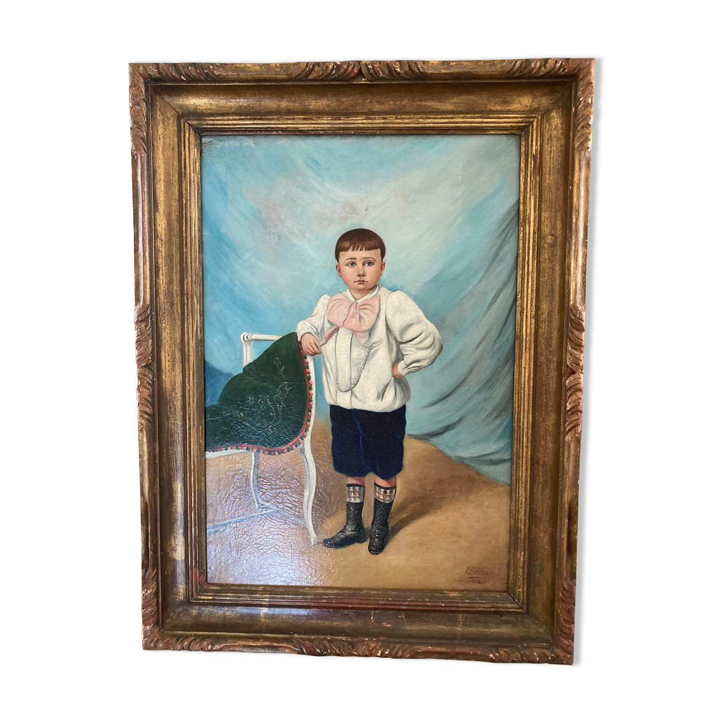 Oil portrait of a young boy