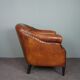 Leather club chair with black piping