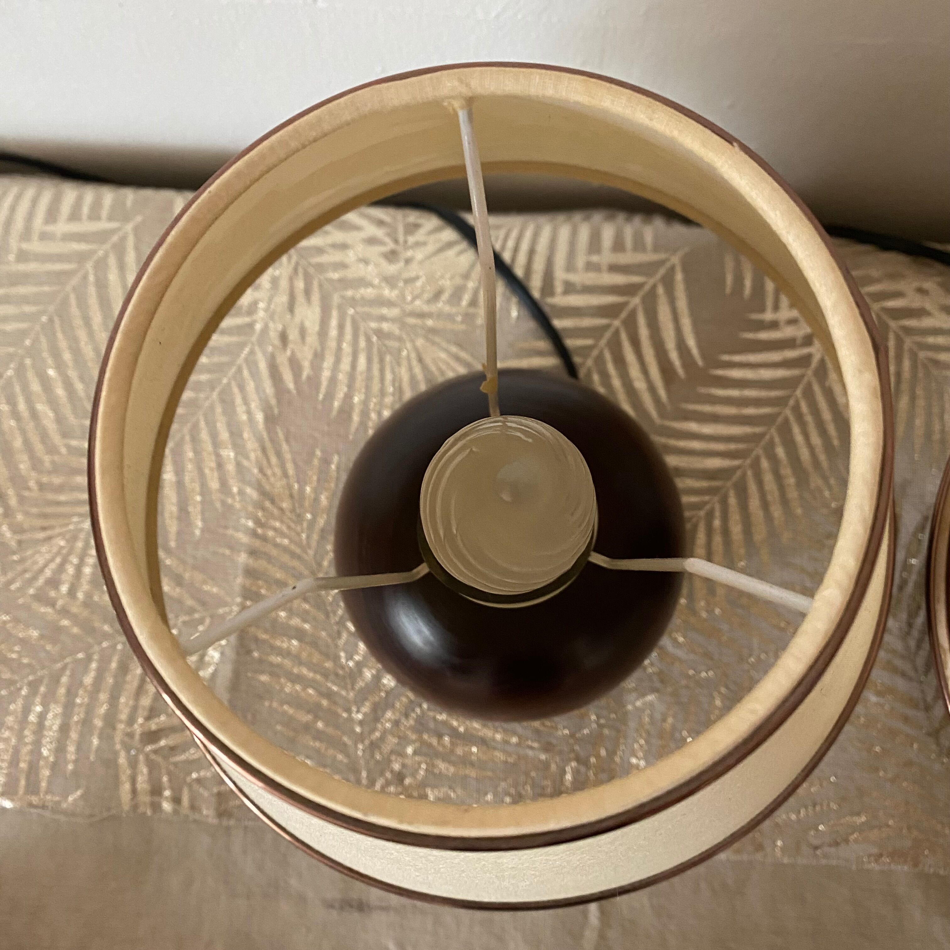 Pair of bedside lamps foot ball