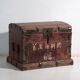 Antique iron-reinforced pine wood chest – China, circa 1900