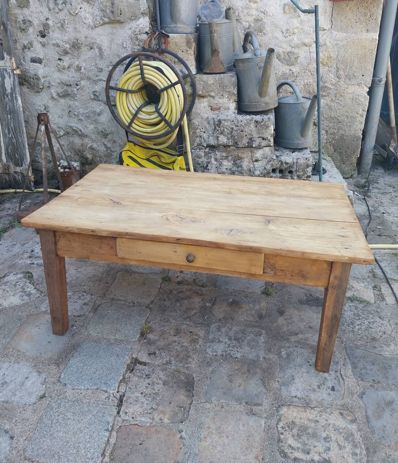 Wooden farmhouse coffee table