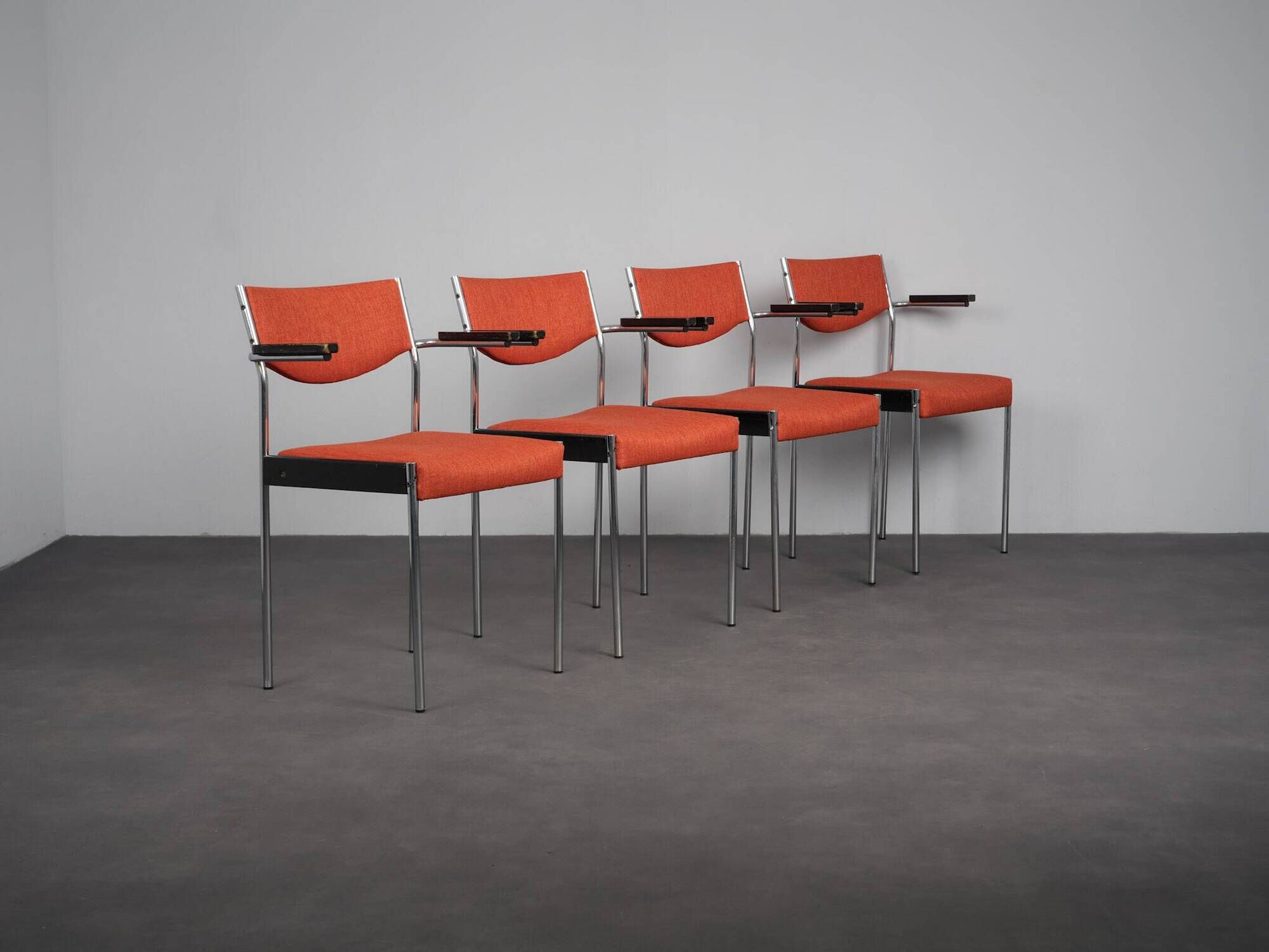 Set of 4 modernist dining chairs by Thereca, Netherlands, 1960s
