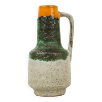 Vase de lave grasse rare vert orange VEB Haldensleben 4070 B Strehla à collectionner