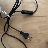 White porcelain lamp with a modern shade, 1970.