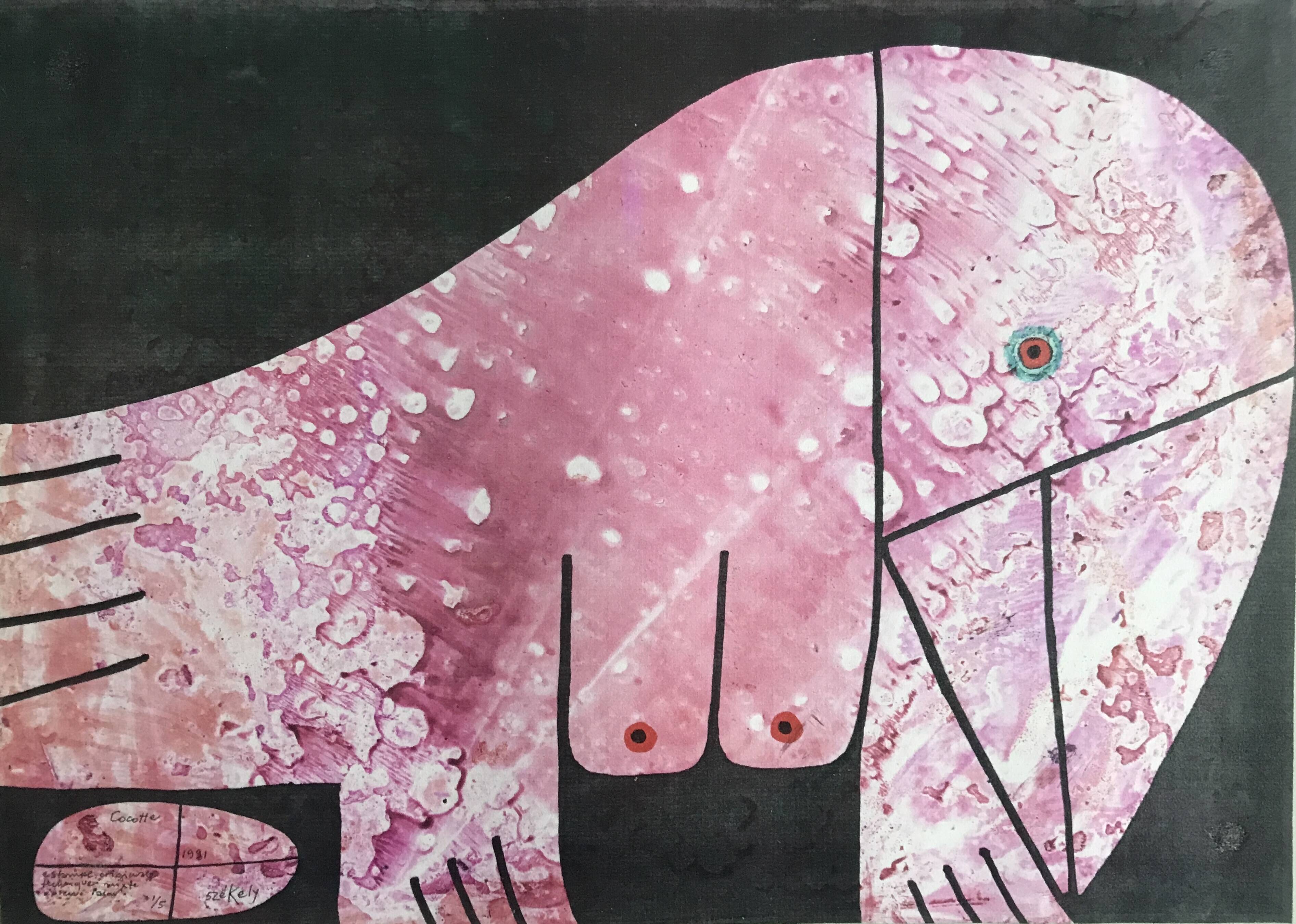 Pierre székely, cocotte, 1981. original print signed in ink