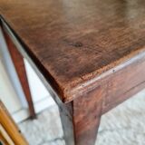 Antique solid wood farmhouse table 2 drawers