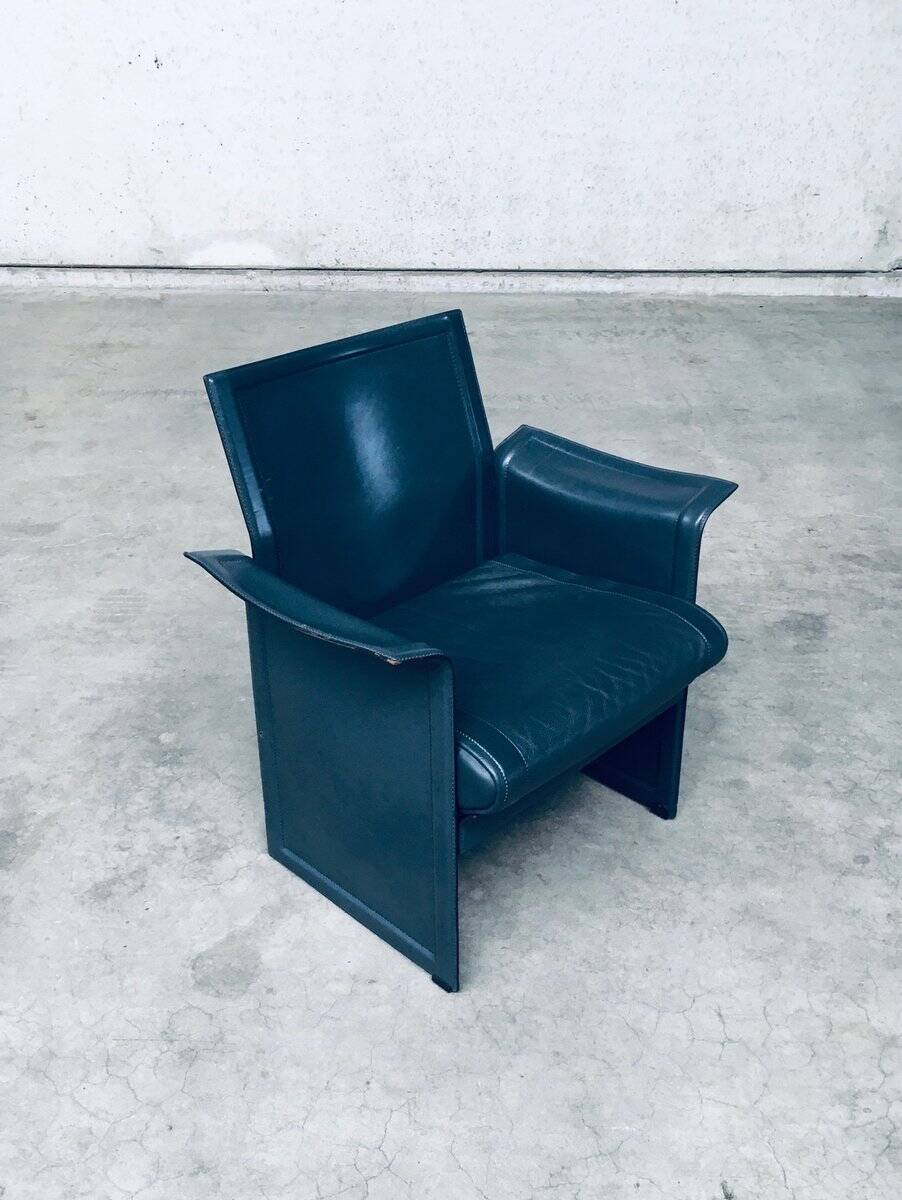 Postmodern Korium KM1 Leather Armchair by Tito Agnoli for Matteo Grassi, Italy, 1980s