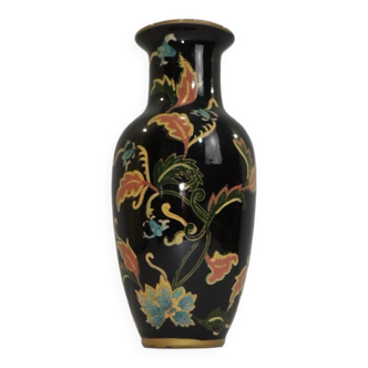 Old Large black vase decorated with leaves /vintage/ XXsiecle/potiche