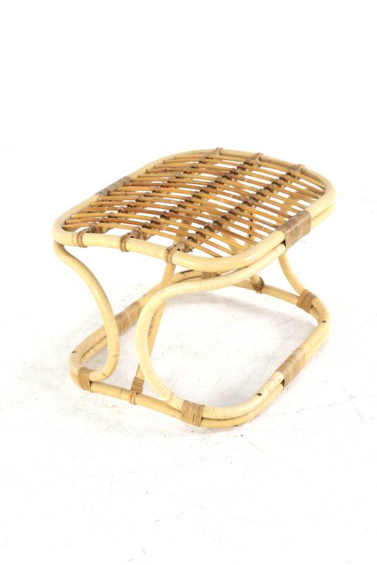 Rattan Footstool - mid century modern - japandi