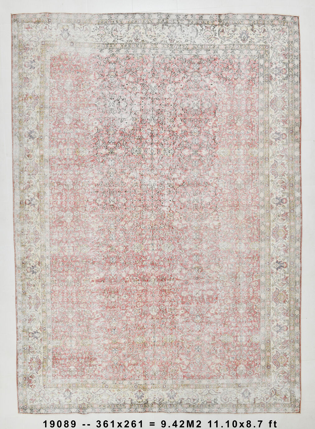 Tapis persan rouge pâle 8x12, 261x361cm