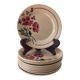 12 flower dessert plates Digoin Badonviller
