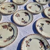 Clairefontaine earthenware plate and fruit bowl set, Saxe model