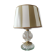 Round vintage glass and brass lamp