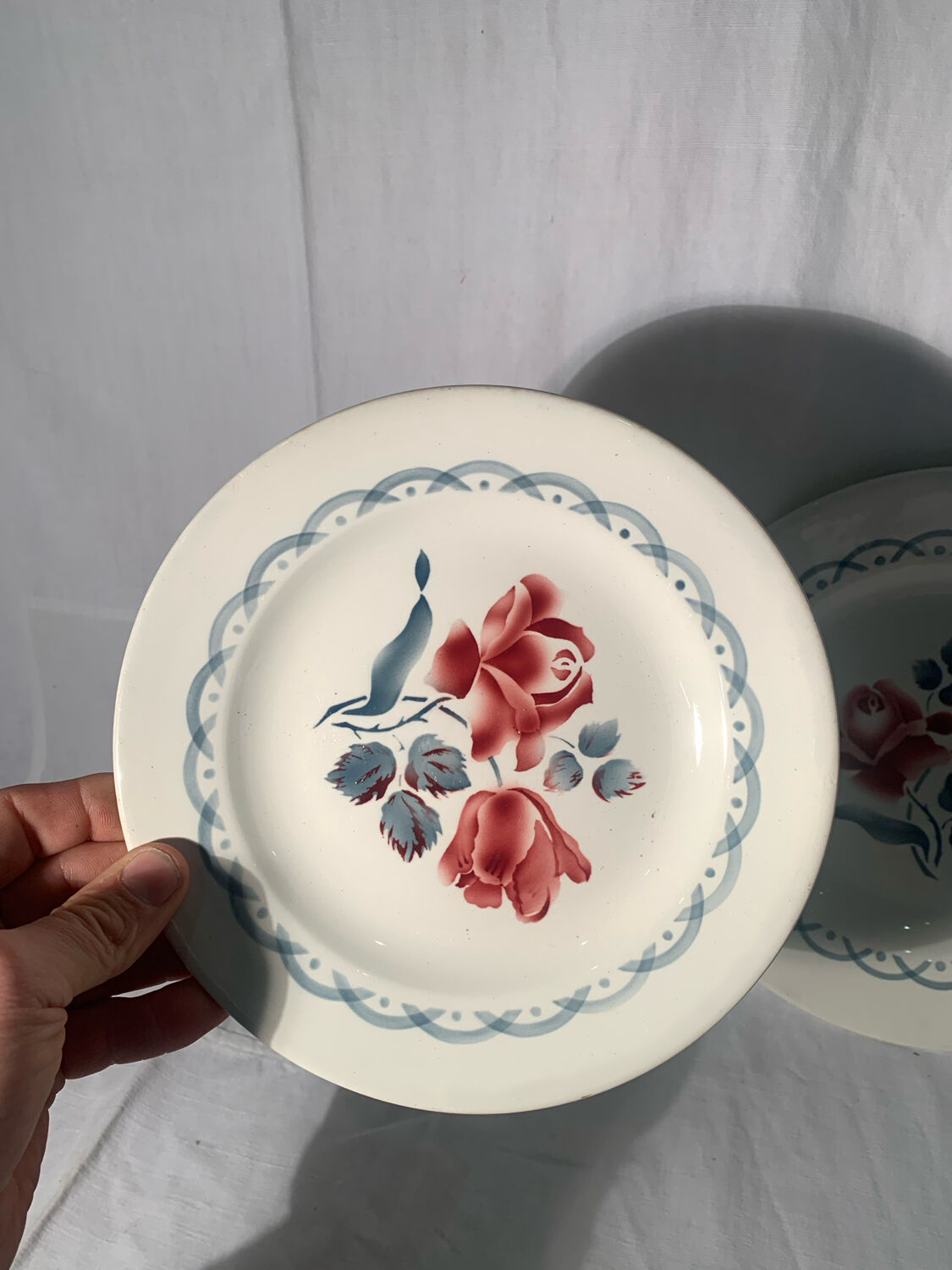 Art Deco service, Digoin Sarreguemines model, canes