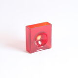 Diabolo red lens vase by Christian Tortu