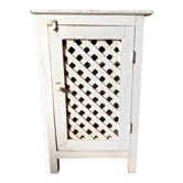 Jam jar with crossbars in old white patinated wood