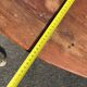 Antique rustic round wooden table 121cm, straight base