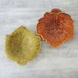 2 Old Leaf Ceramic Bowls from Sarreguemines